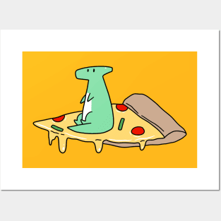 Hadrosaurus Pizza Slice Posters and Art